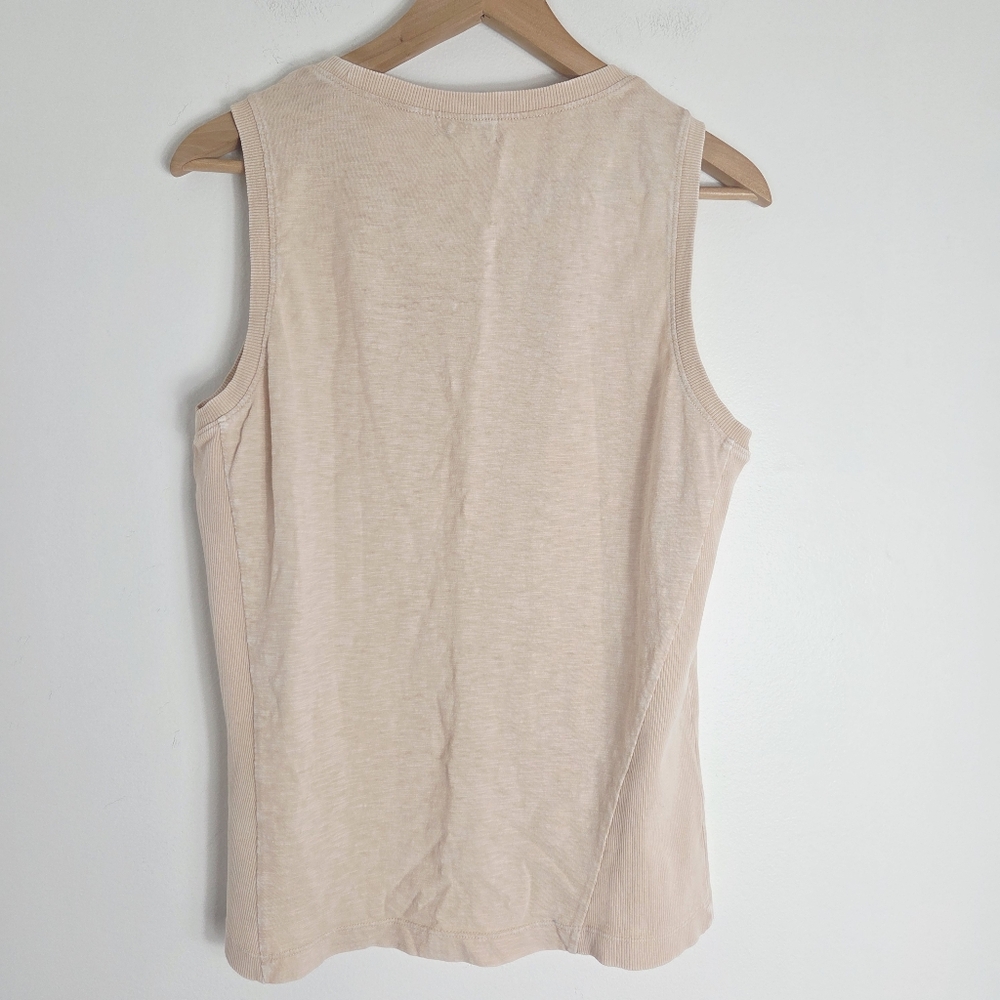 Evereve Beige Muscle Tee with Yellow-Orange-Red Palm Graphic - Picture 3 of 4